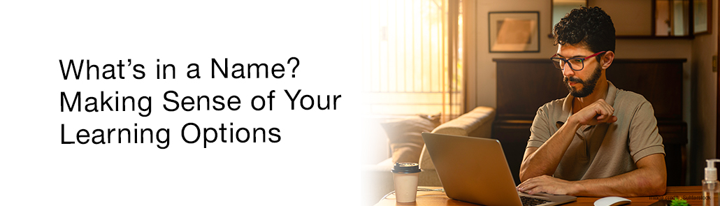 WHAT S IN A NAME MAKING SENSE OF YOUR LEARNING OPTIONS